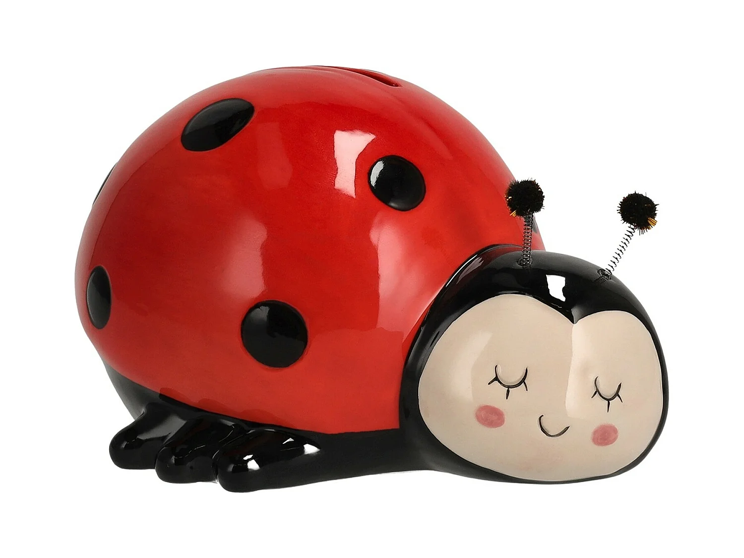 Tirelire Ladybug Rouge Moyen 9 x 12 x 15