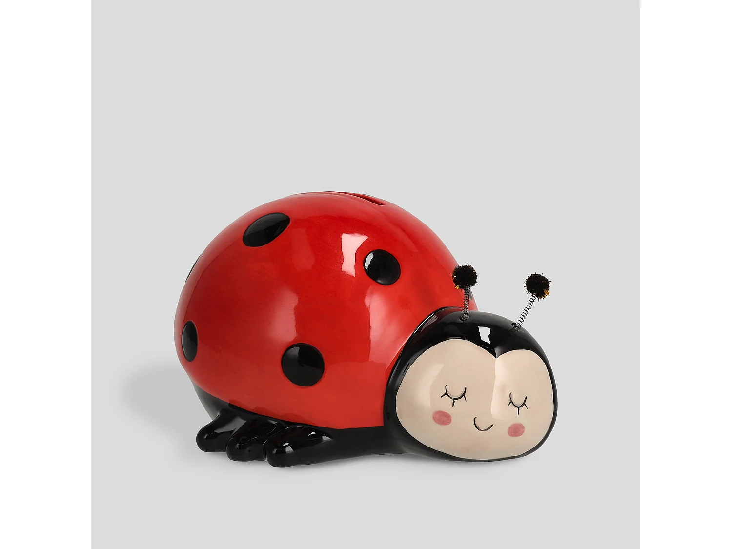 Tirelire Ladybug Rouge Moyen 9 x 12 x 15
