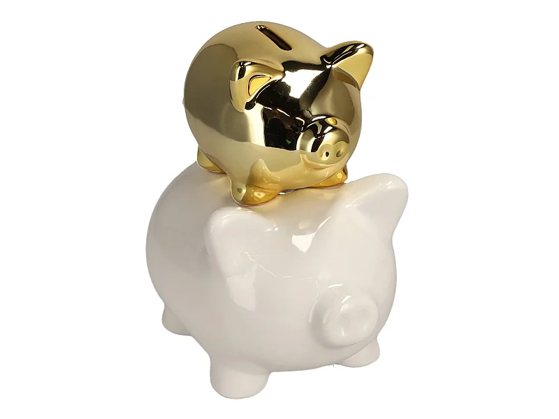 Tirelire Theirmoney or moyen 18.5 x 12 x 17