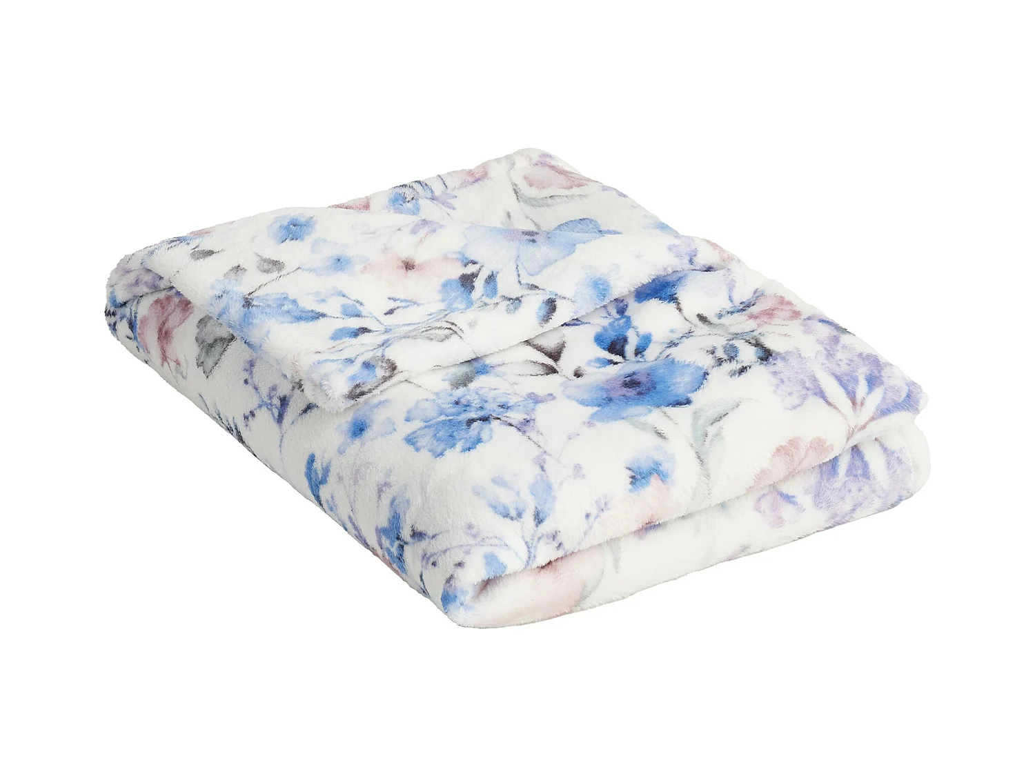 Couverture Imprimée Louisa en Microfibre Blanche Moyenne 150x200