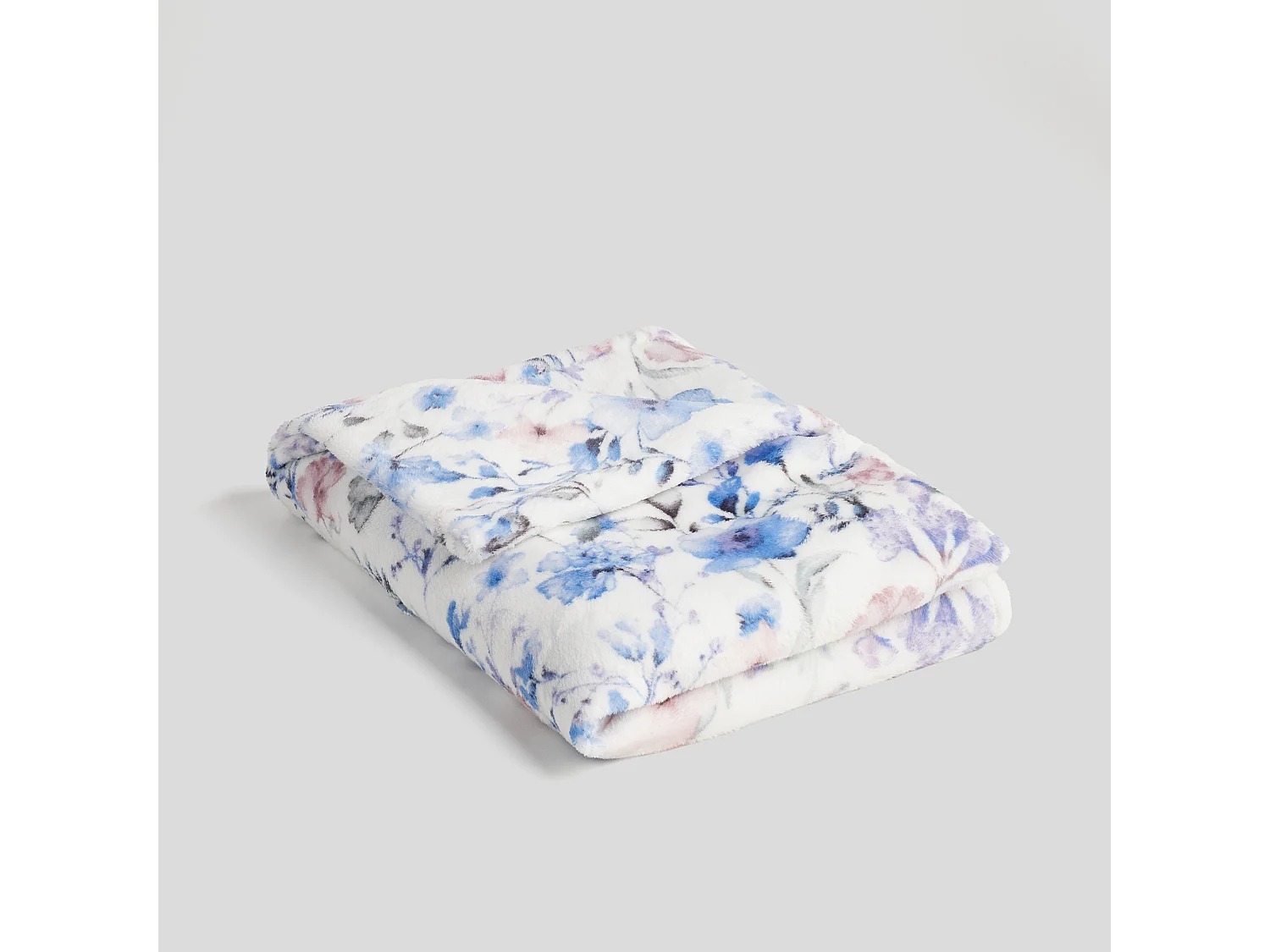 Couverture Imprimée Louisa en Microfibre Blanche Moyenne 150x200