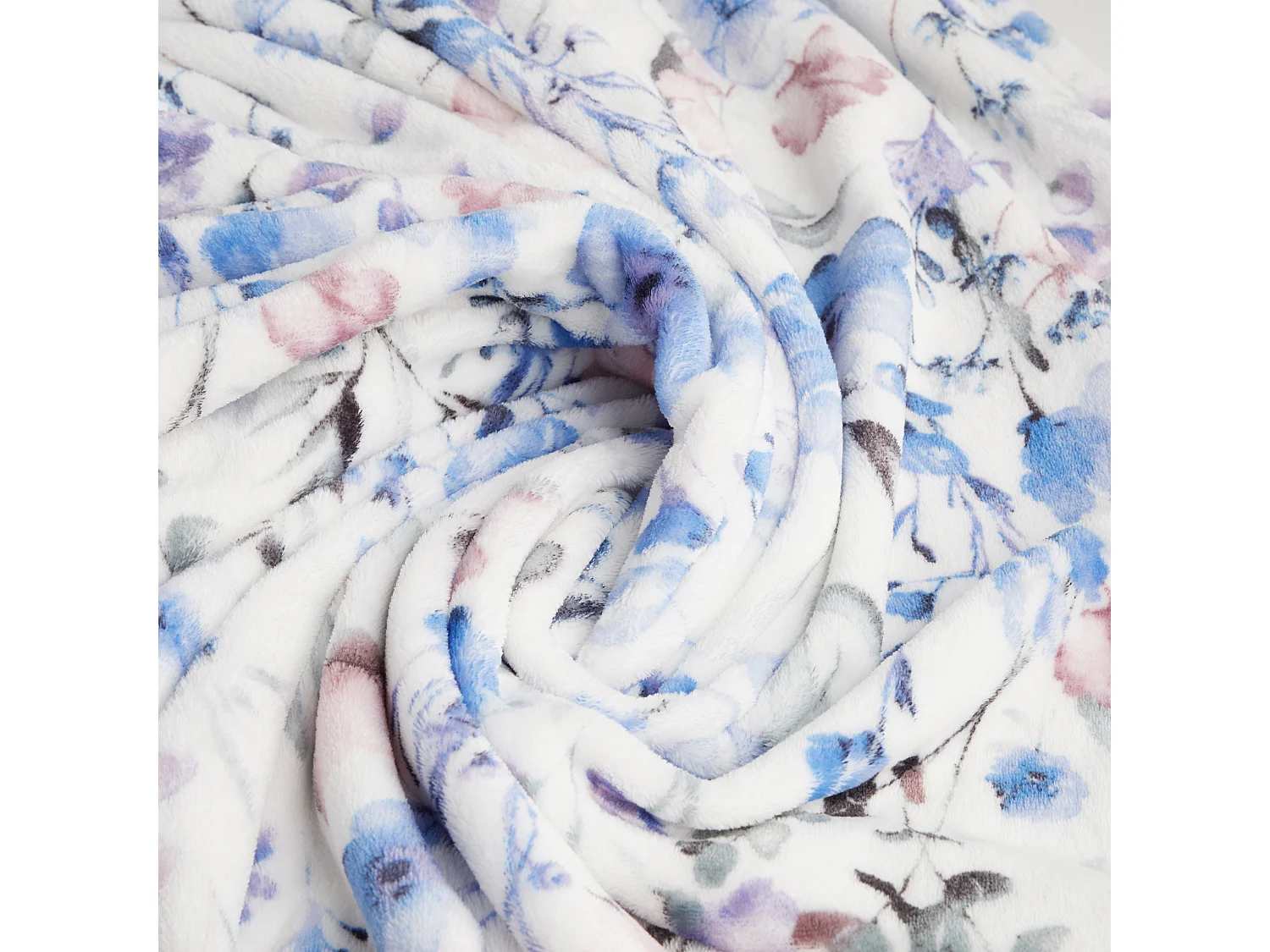 Couverture Imprimée Louisa en Microfibre Blanche Moyenne 150x200