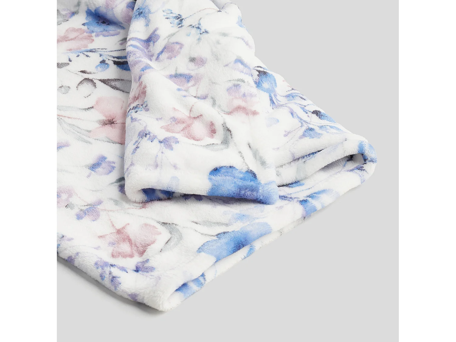 Couverture Imprimée Louisa en Microfibre Blanche Moyenne 150x200