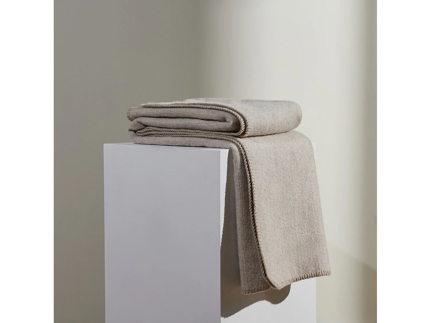 Wolldecke Velti 130x170 cm - Beigefarben, Waschbar