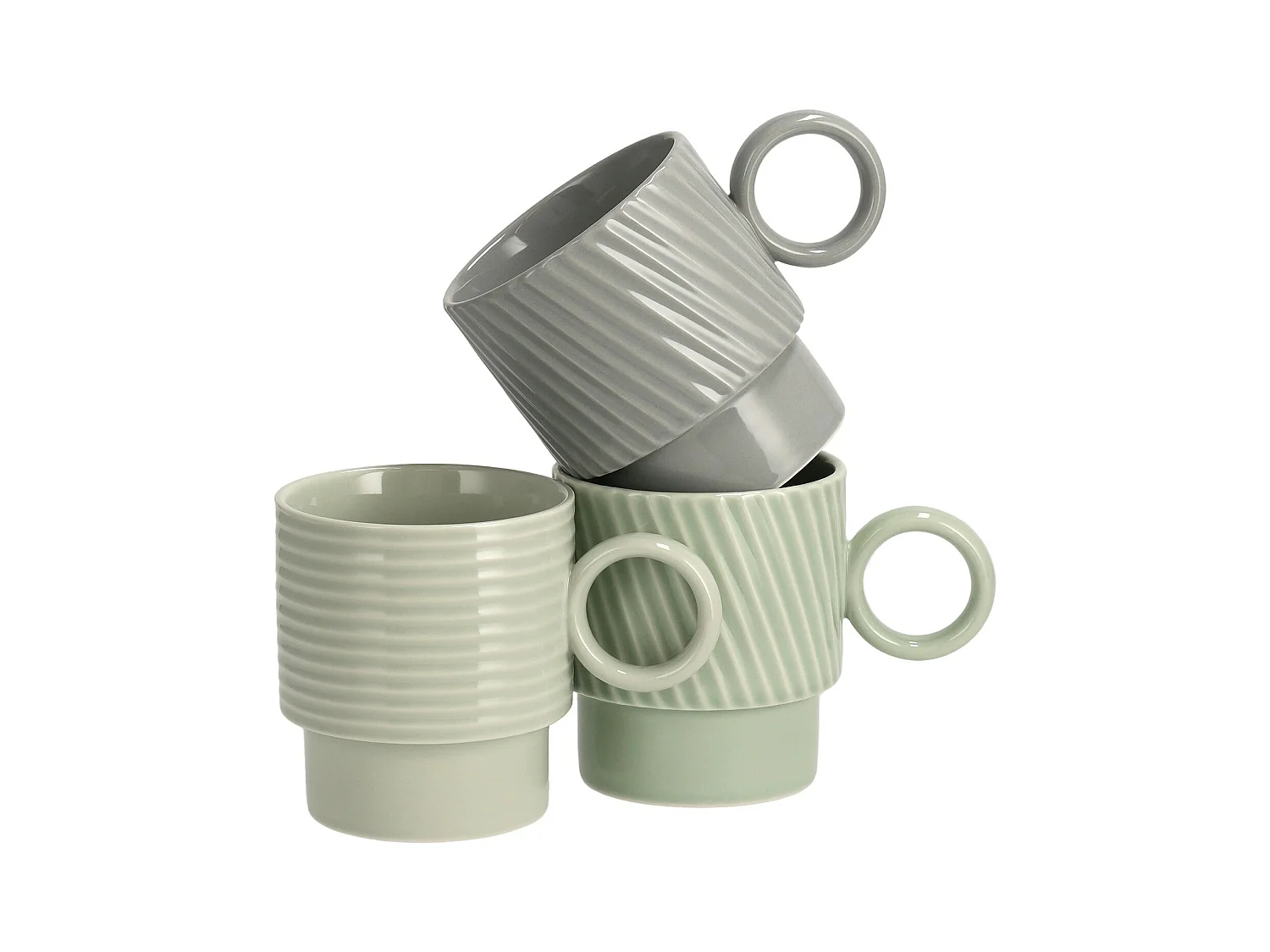 Ensemble De Tasses Corell Vert Moyen 10 x 14 x 9.4