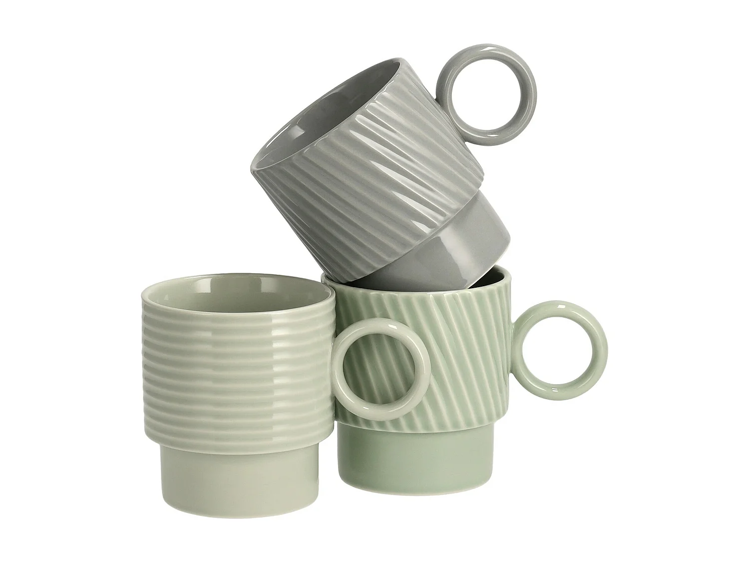 Ensemble De Tasses Corell Vert Moyen 10 x 14 x 9.4