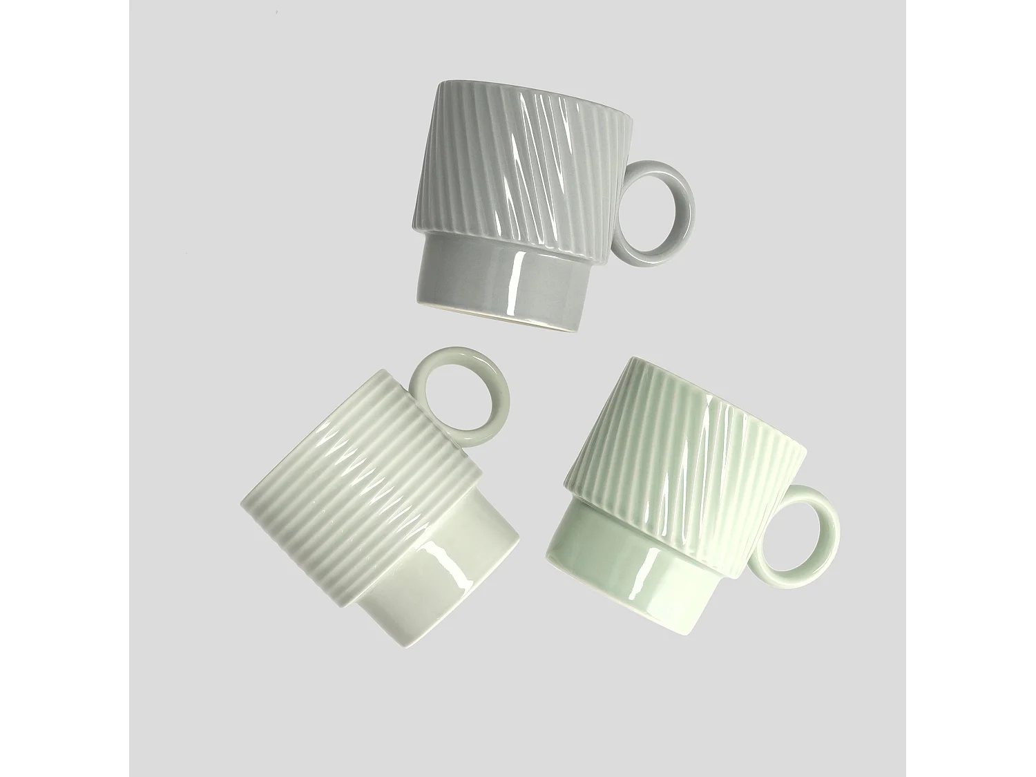 Ensemble De Tasses Corell Vert Moyen 10 x 14 x 9.4