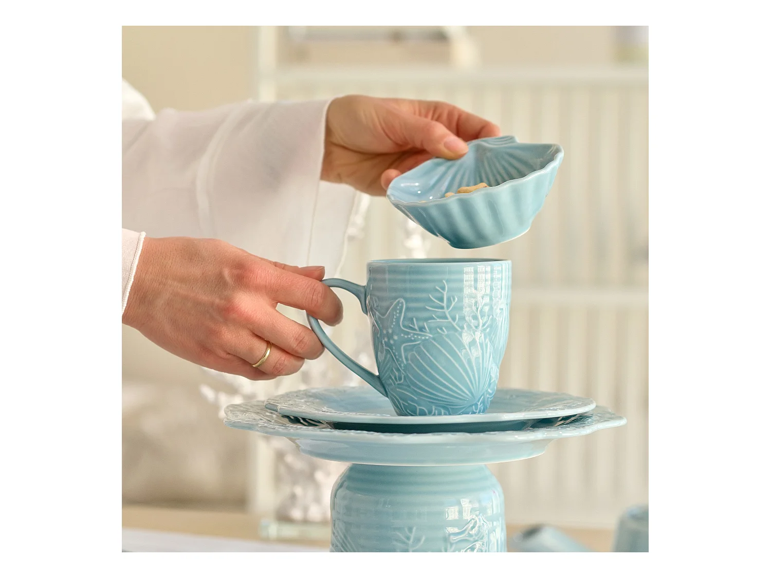 Becher Aquarelle hellblau 9.9 x 9 x 13