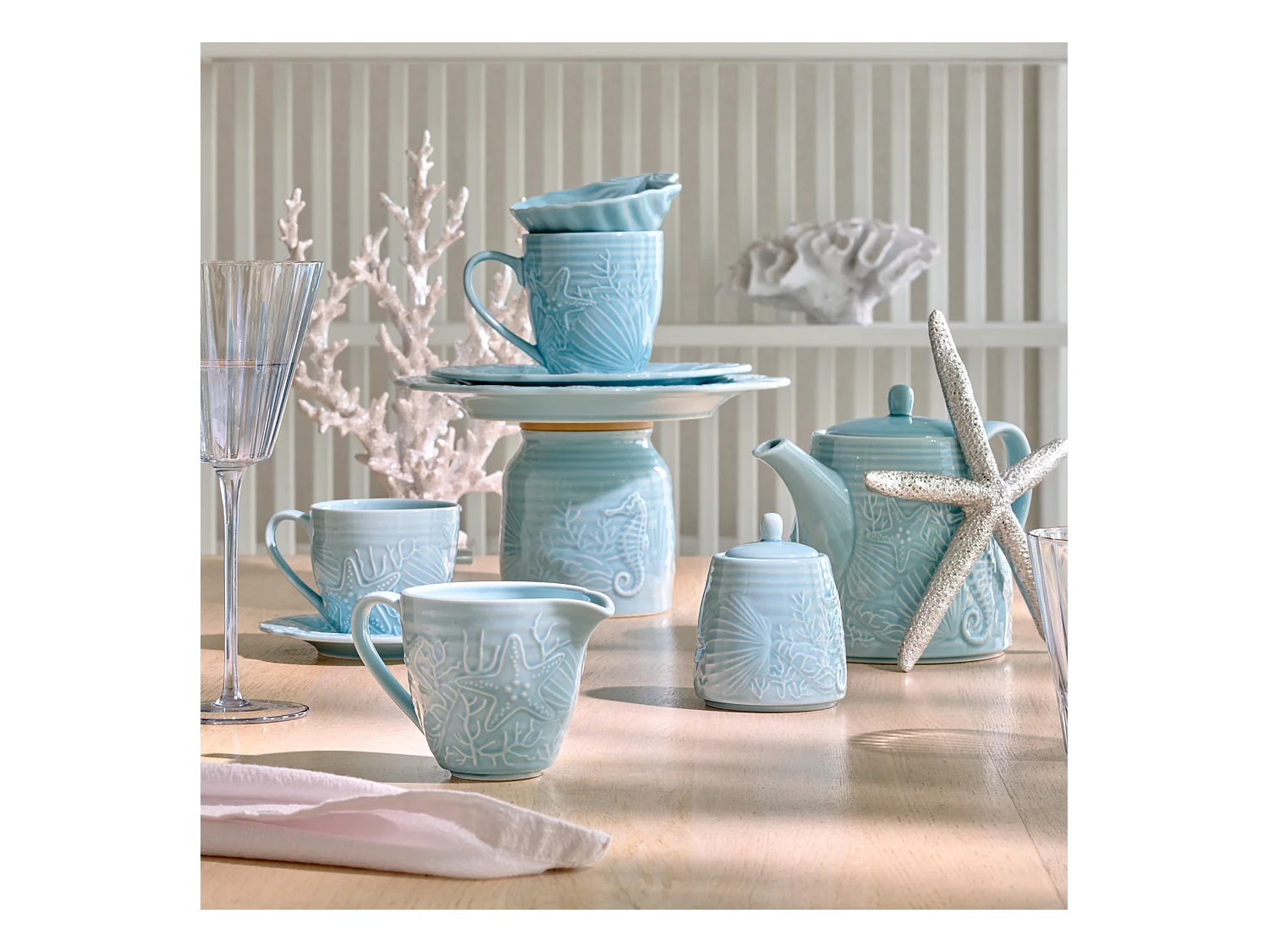 Becher Aquarelle hellblau 9.9 x 9 x 13