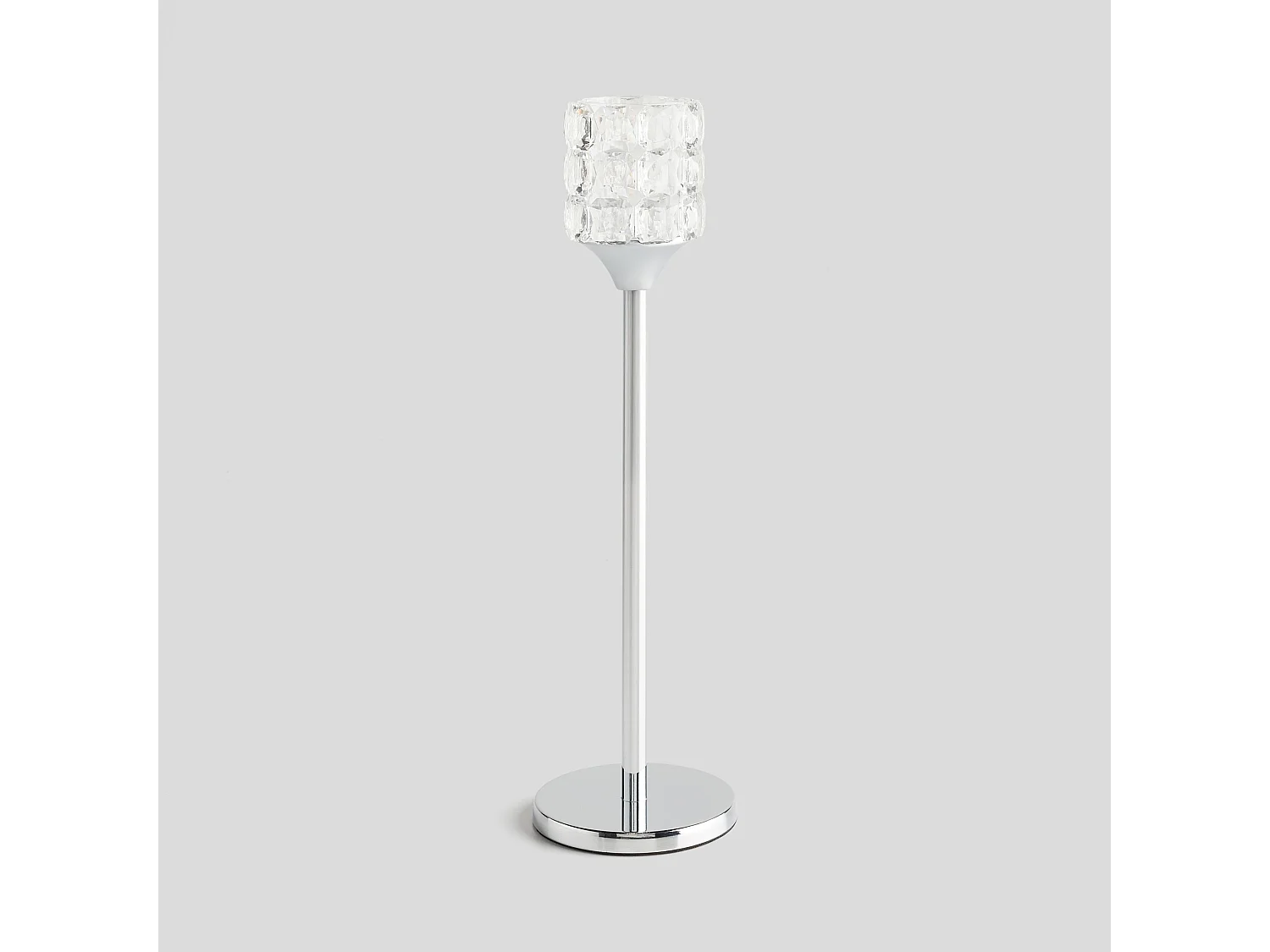 Bougeoir Venezio Argent Moyen 35 x 11