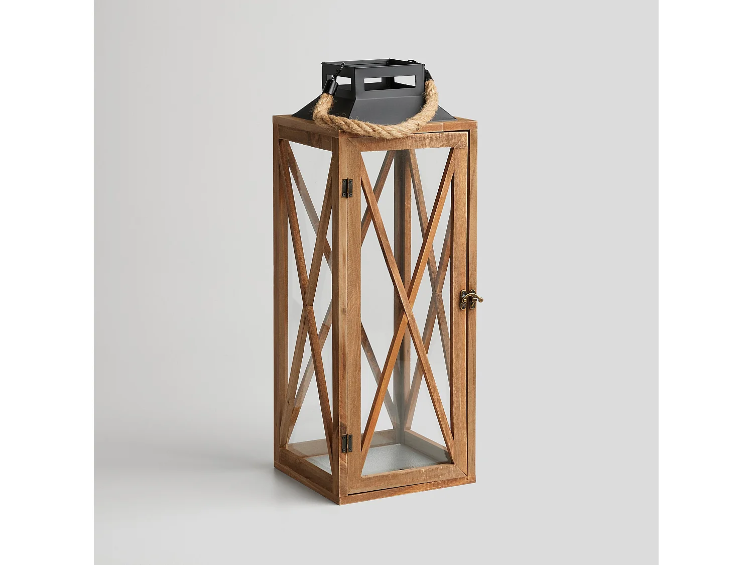 Laterne Argenteris Dunkelbraun Holzlöwe Rustikal