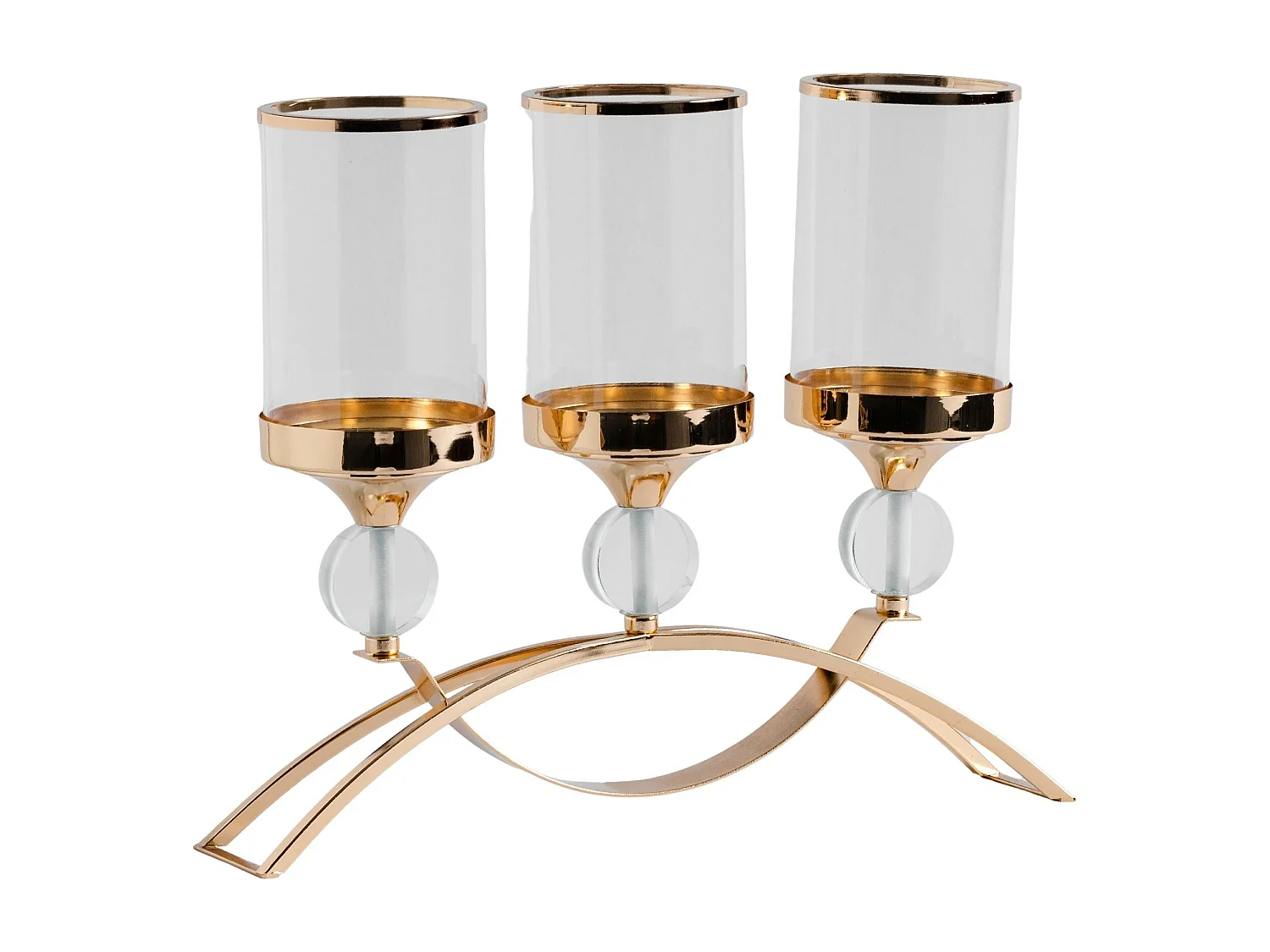 Bougeoir Circello trio or clair 33 x 12 x 40