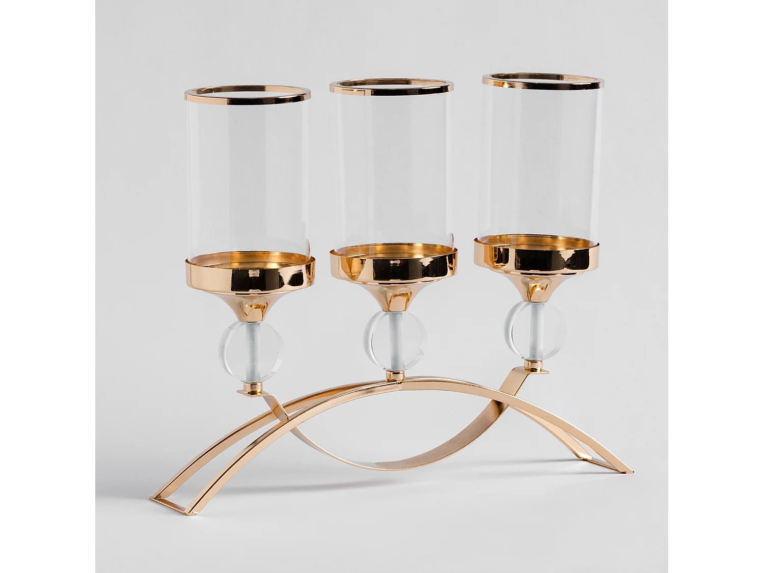 Bougeoir Circello trio or clair 33 x 12 x 40