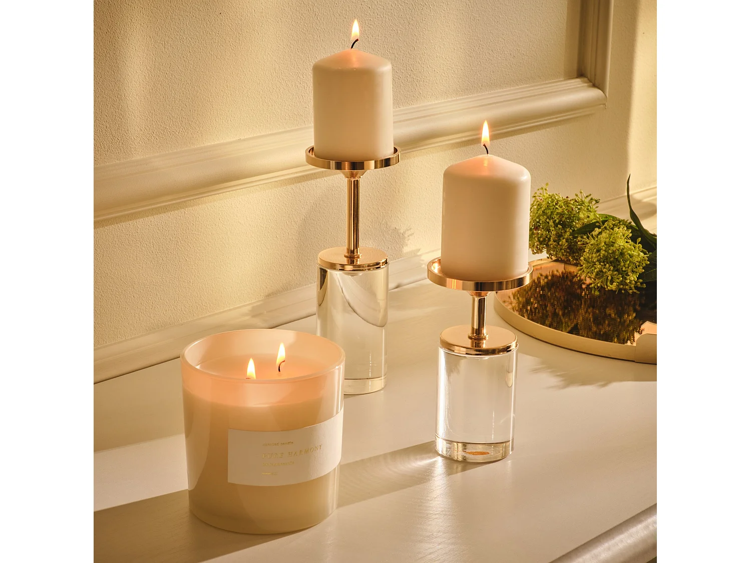 Kerzenständer Lush mittleres Gold 18 x 7