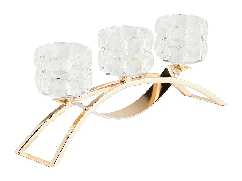 Kerzenständer Venezio Trio mittleres Gold 15 x 8 x 32