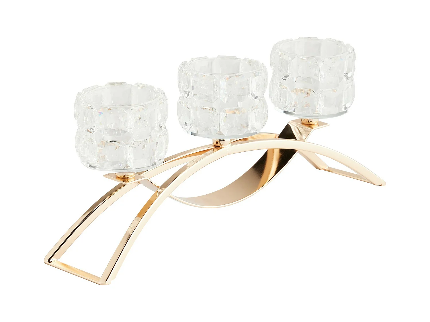 Kerzenständer Venezio Trio mittleres Gold 15 x 8 x 32