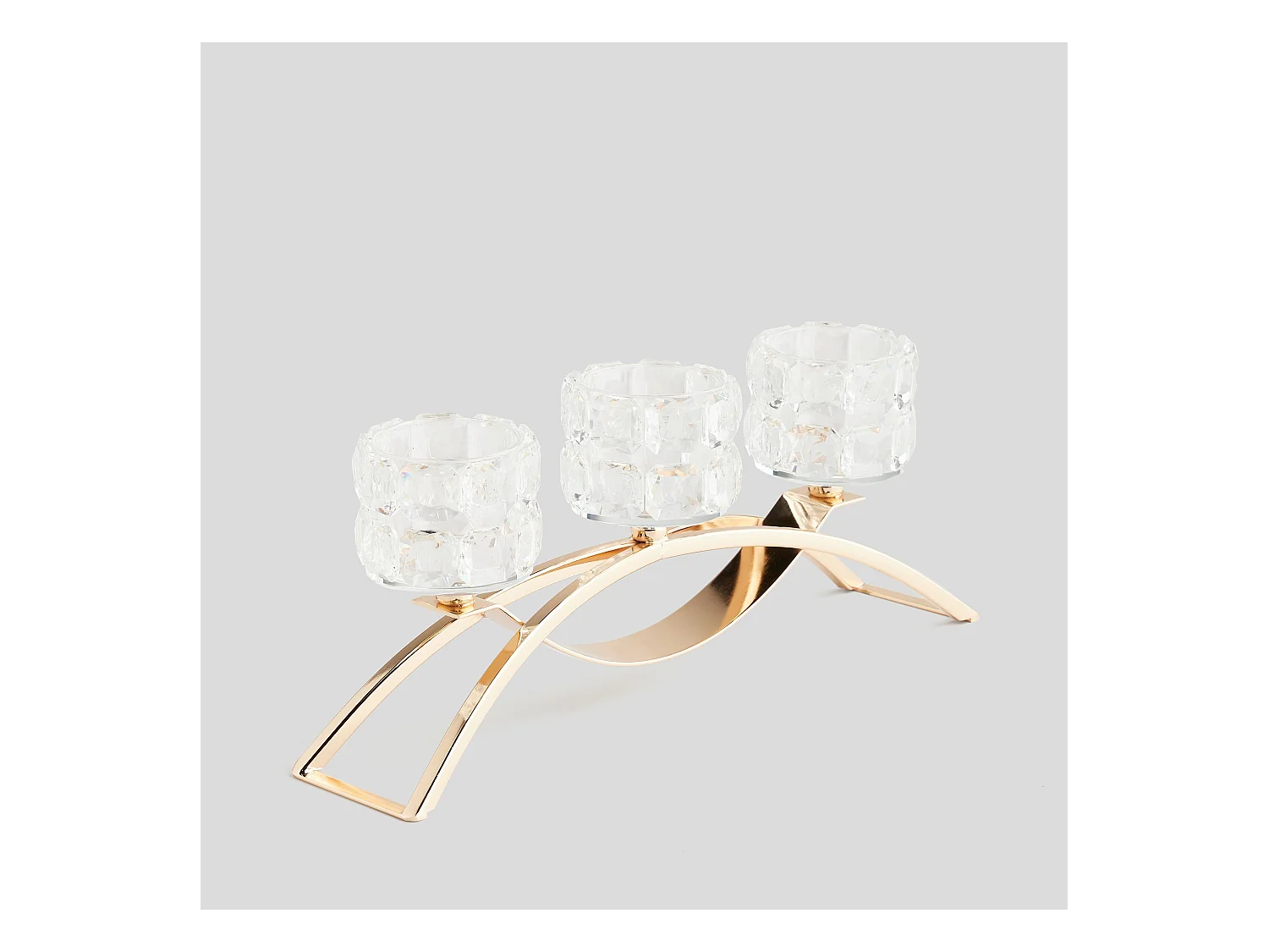 Kerzenständer Venezio Trio mittleres Gold 15 x 8 x 32