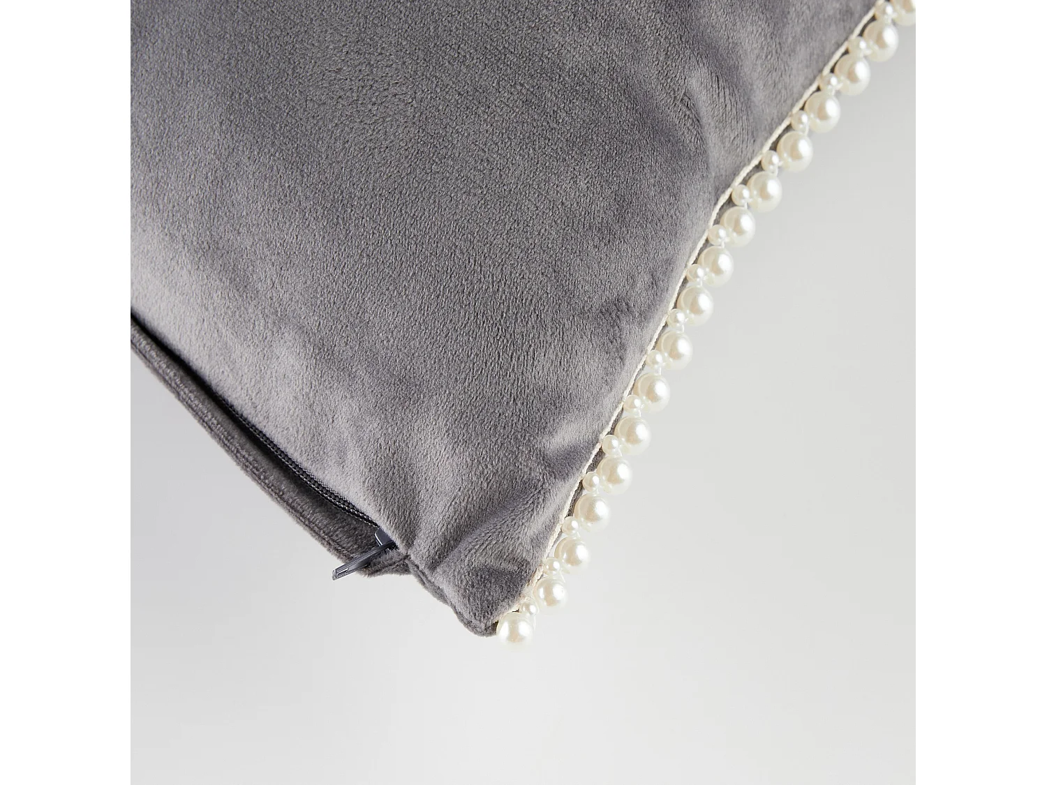 Kissenbezug Aus Samt Patronis dunkelgrau 45 x 45