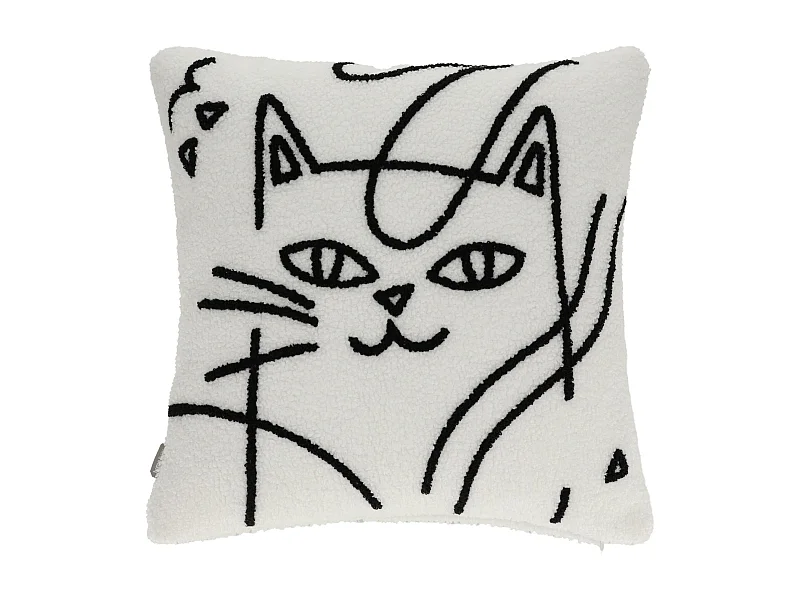 Housse De Couette Brodée Katzo Noir Moyen 45 x 45