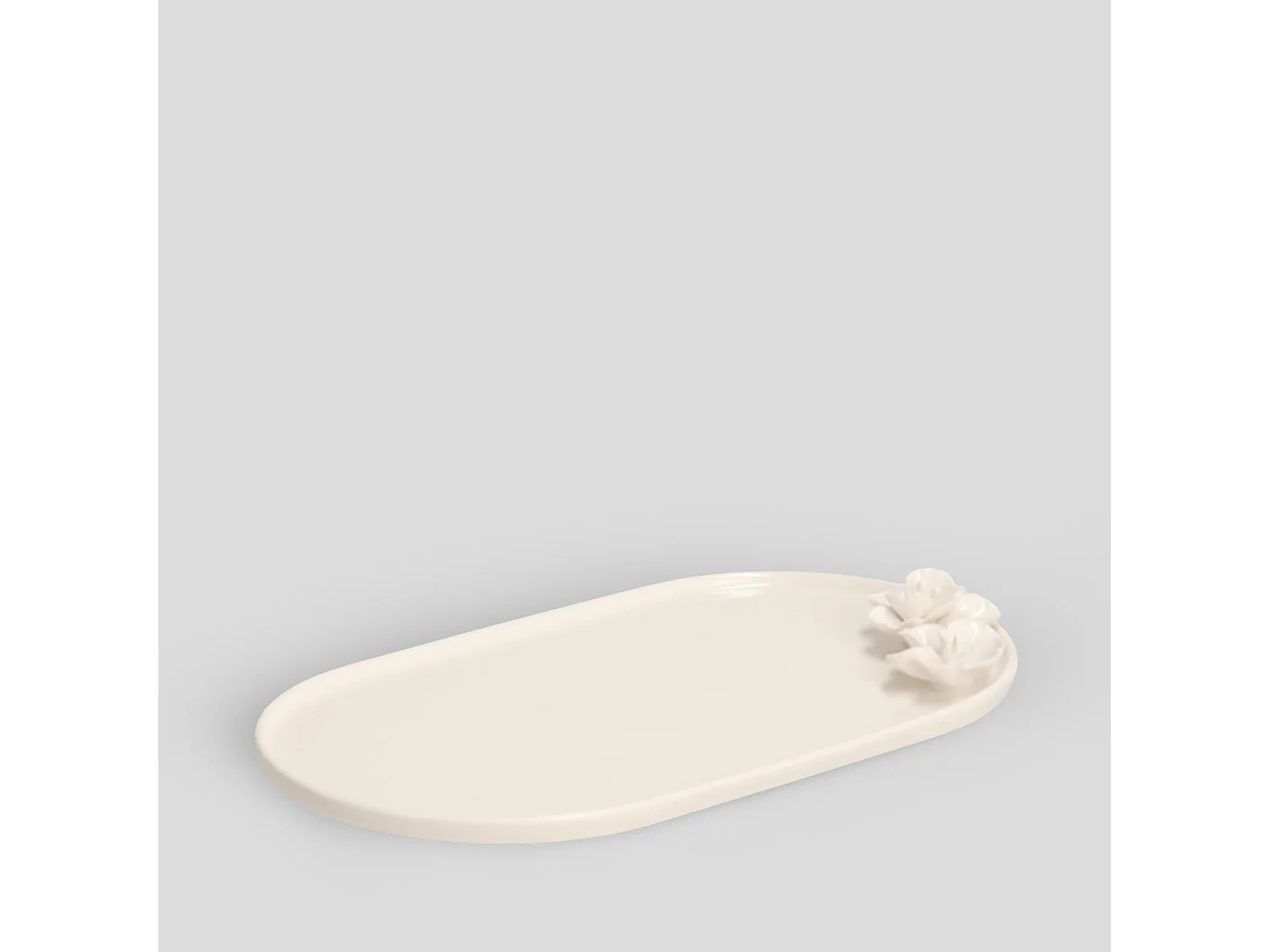 Plateau Décoratif Celine Blanc Moyen 2 x 17 x 30