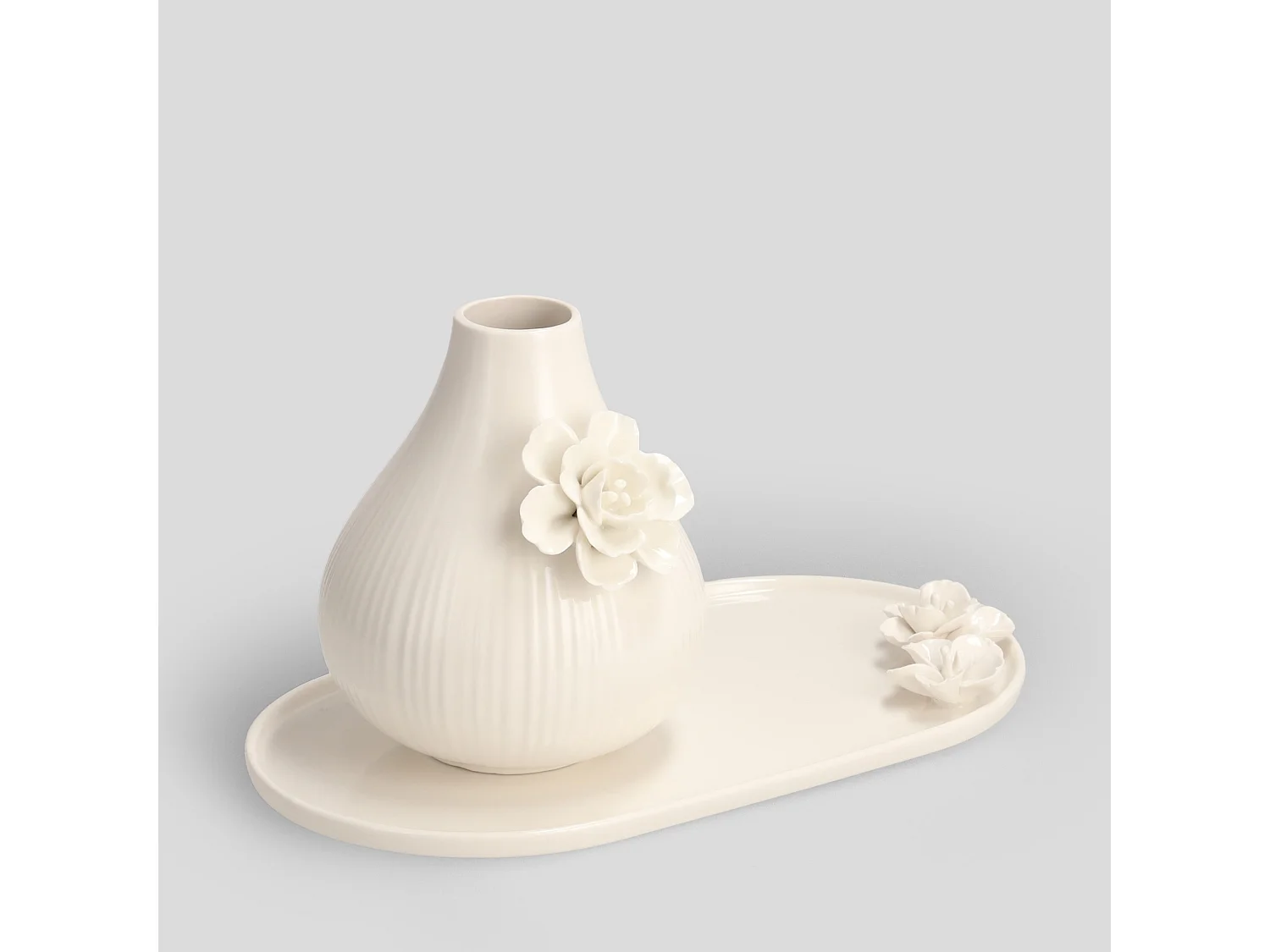 Plateau Décoratif Celine Blanc Moyen 2 x 17 x 30