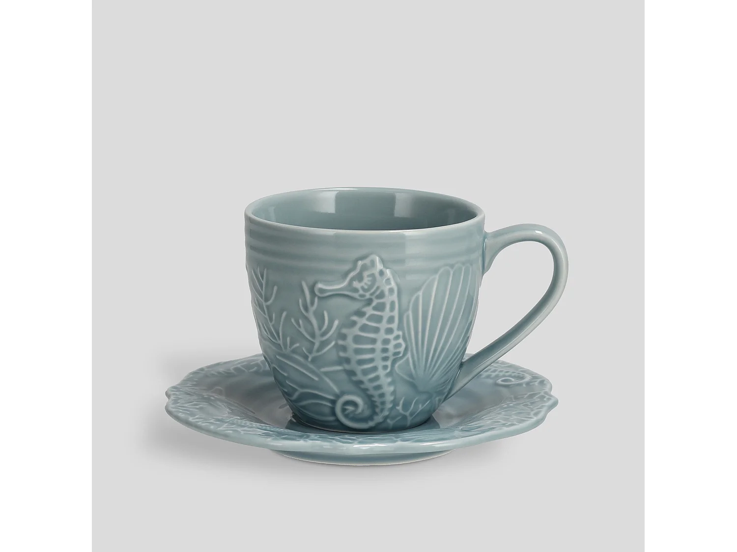Tasse Mit Untertasse Aquarelle hellblau 8.7 x 15.1 x 15.1
