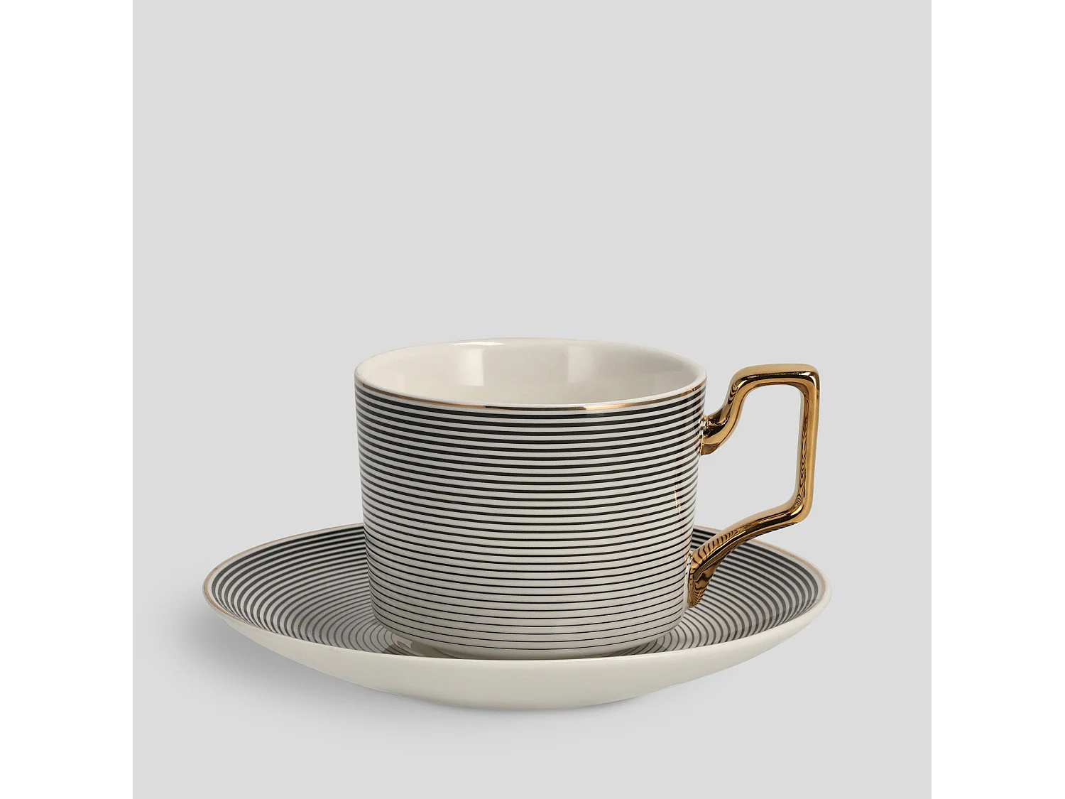 Tasse Mit Untertasse Astar mittelschwarz 7.5 x 15