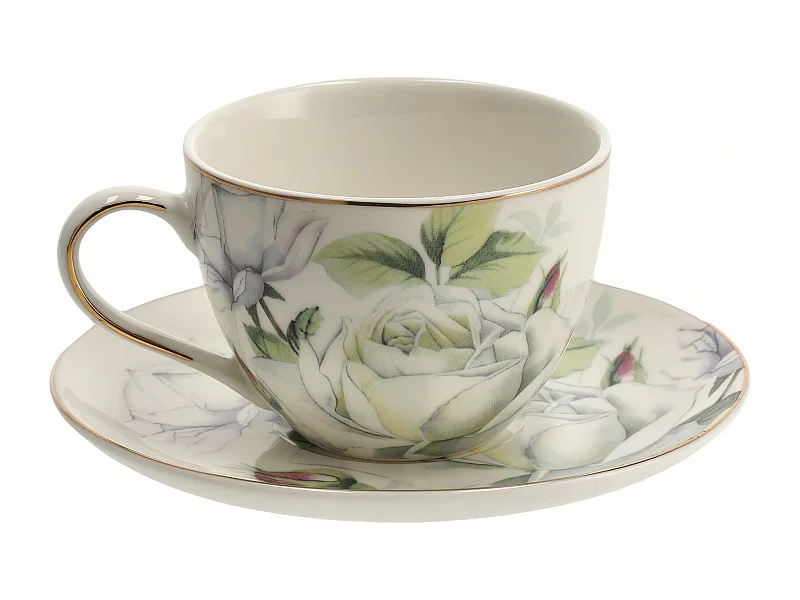 Tasse Mit Untertasse Arrosa Mittelweiß 7 x 14.5