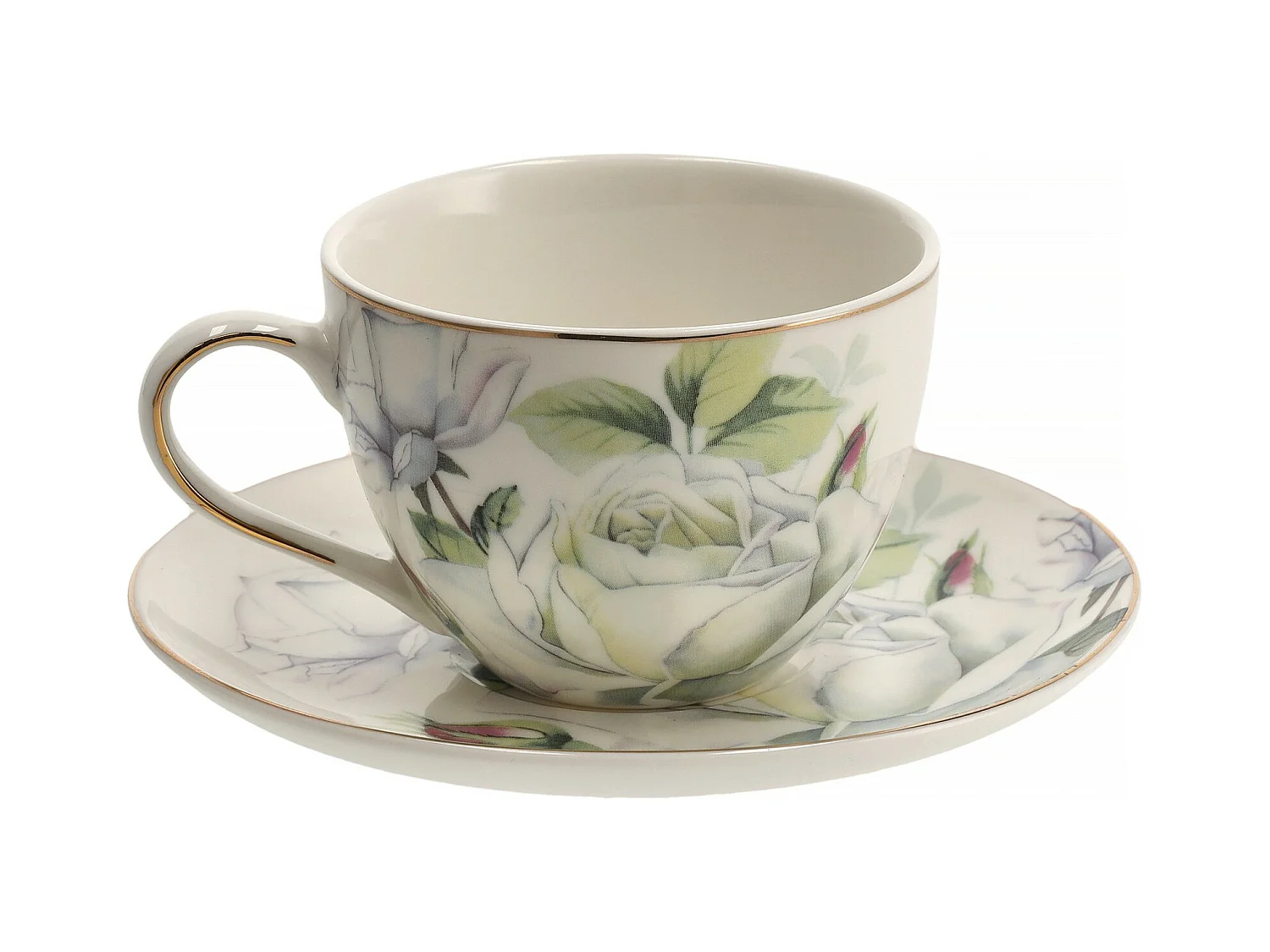 Tasse Mit Untertasse Arrosa Mittelweiß 7 x 14.5