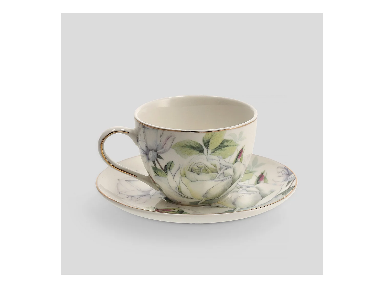 Tasse Mit Untertasse Arrosa Mittelweiß 7 x 14.5