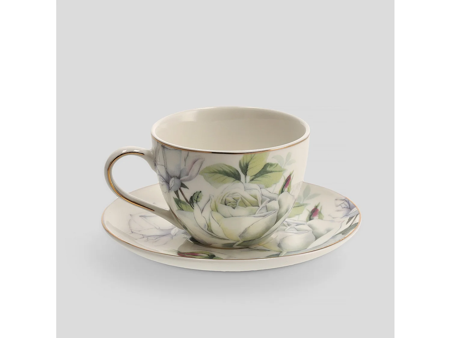 Tasse Mit Untertasse Arrosa Mittelweiß 7 x 14.5