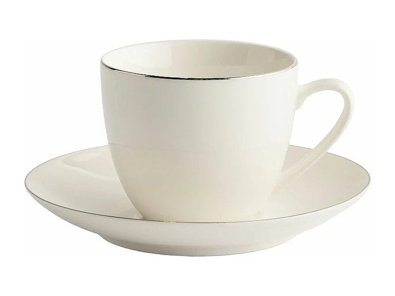Tasse Avec Soucoupe Plata Argent Moyen 7.5 x 14.5