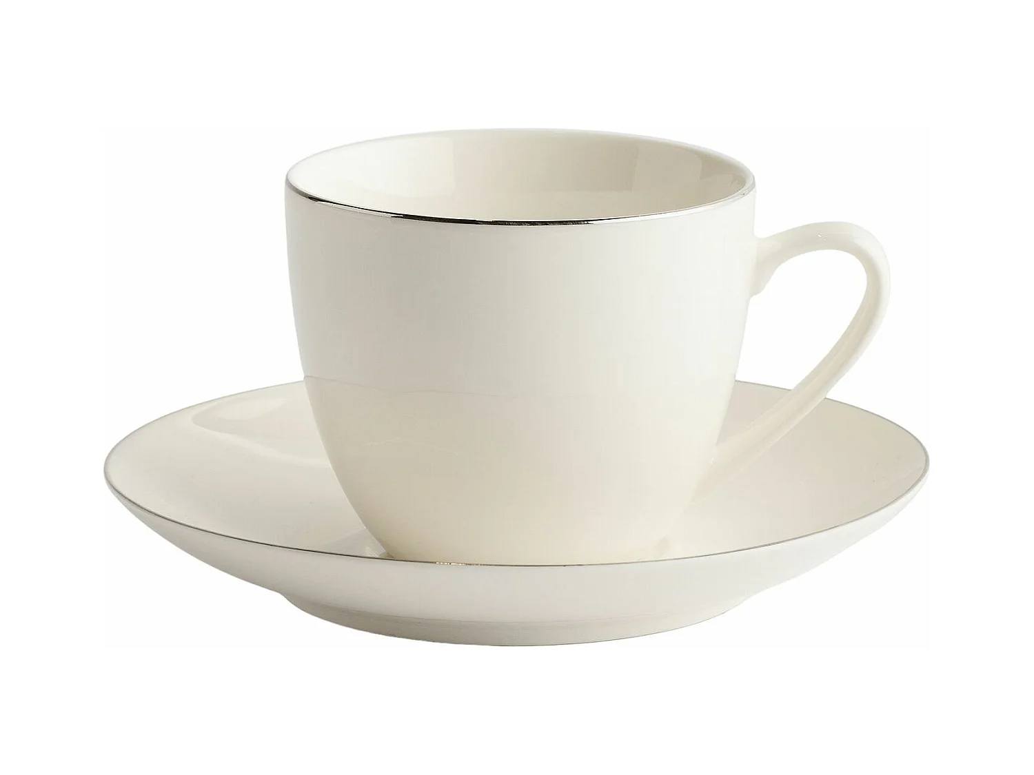 Tasse Avec Soucoupe Plata Argent Moyen 7.5 x 14.5