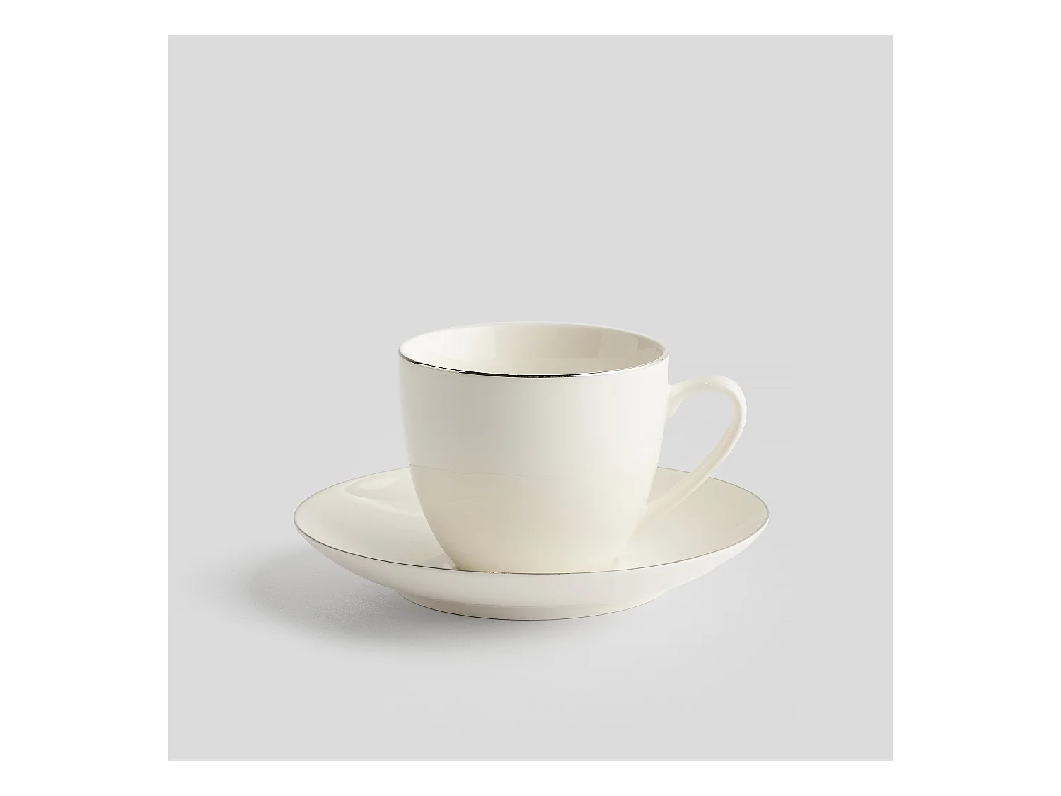 Tasse Avec Soucoupe Plata Argent Moyen 7.5 x 14.5