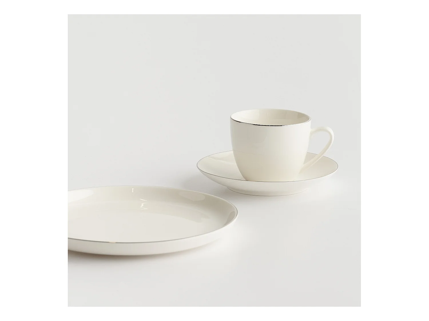 Tasse Avec Soucoupe Plata Argent Moyen 7.5 x 14.5