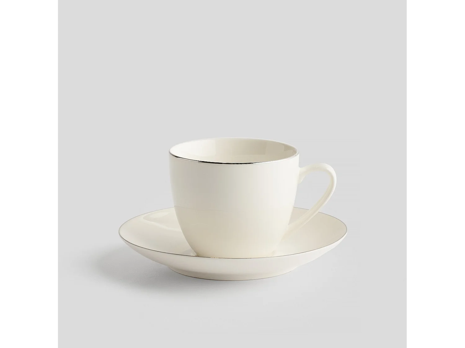 Tasse Mit Untertasse Plata Mittelsilber 200ml