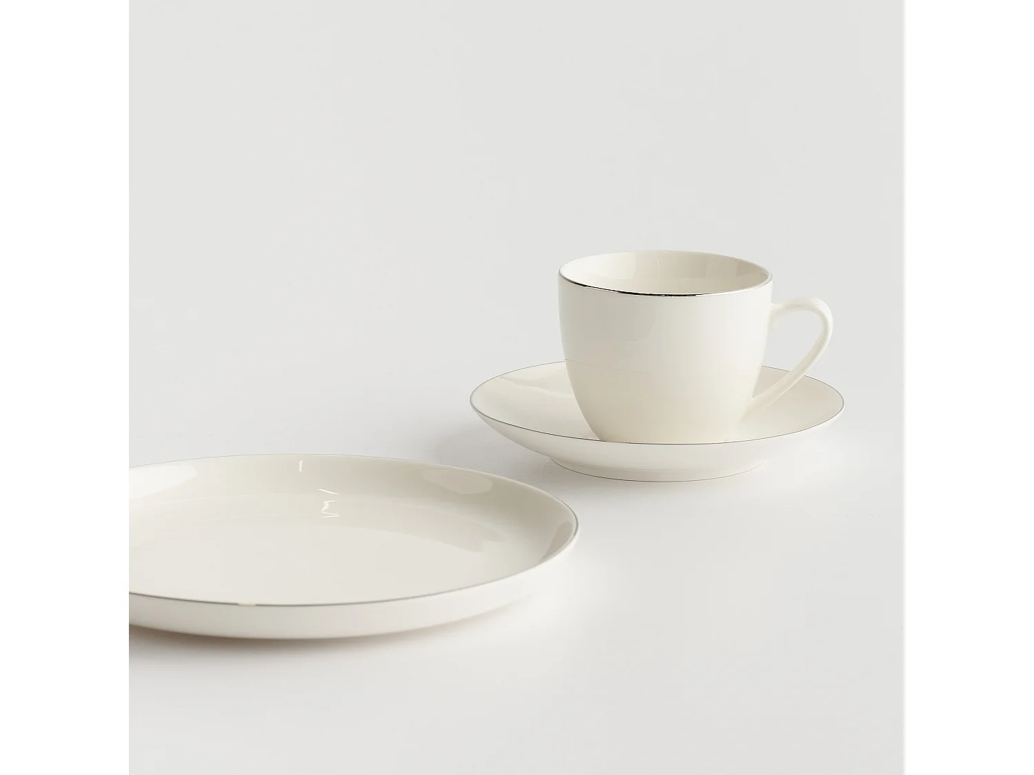 Tasse Mit Untertasse Plata Mittelsilber 200ml