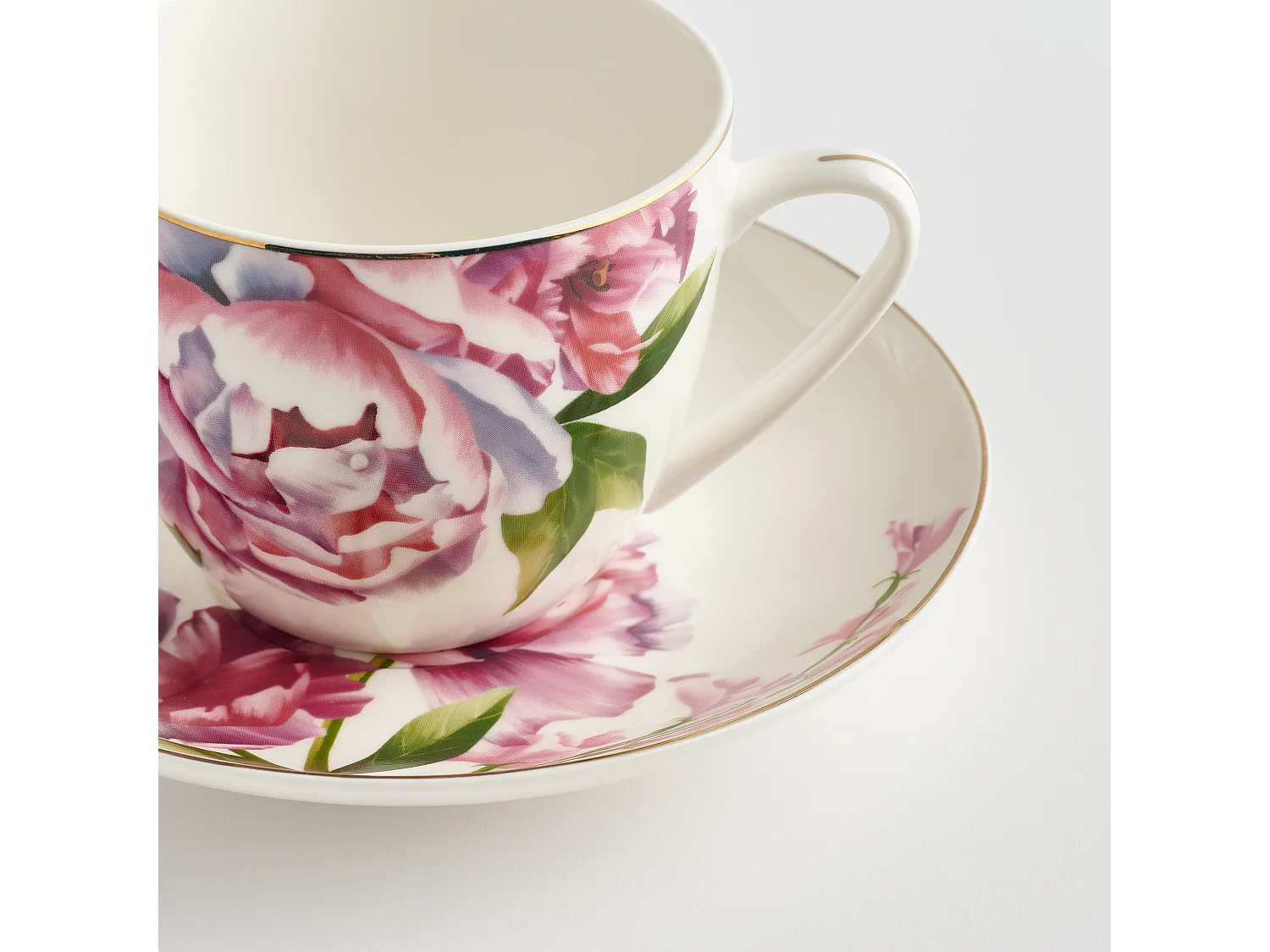 Tasse Mit Untertasse Aurelis Mittel Mehrfarbig 7.5 x 15.3