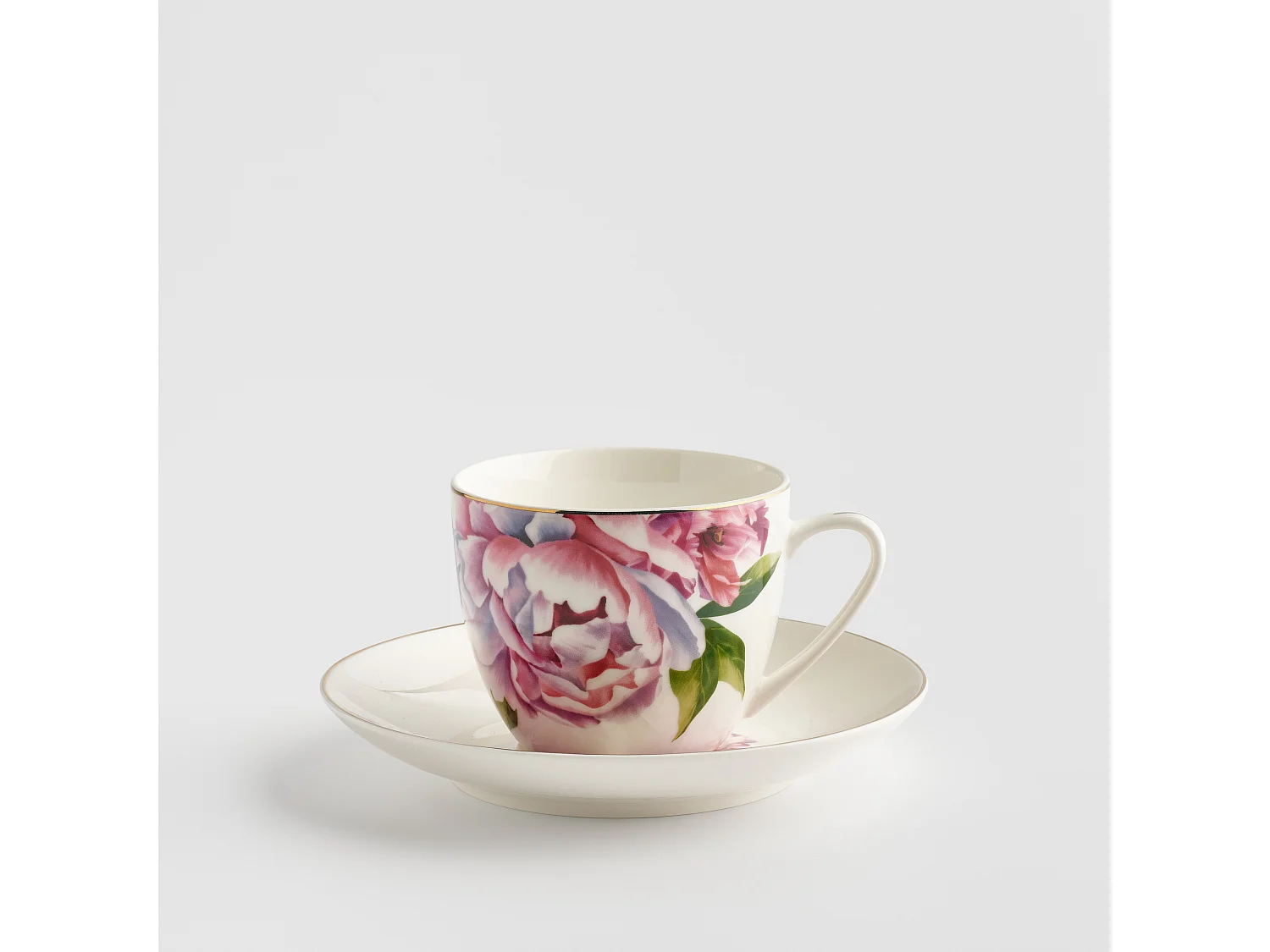 Tasse Mit Untertasse Aurelis Mittel Mehrfarbig 7.5 x 15.3