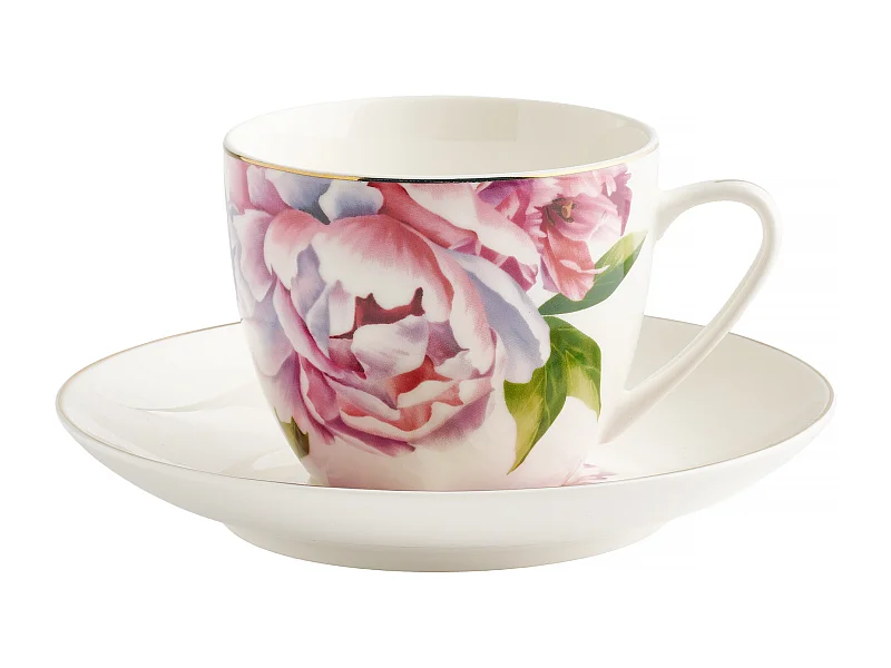 Tasse Avec Soucoupe Aurelis Moyen Multicolore 7.5 x 15.3