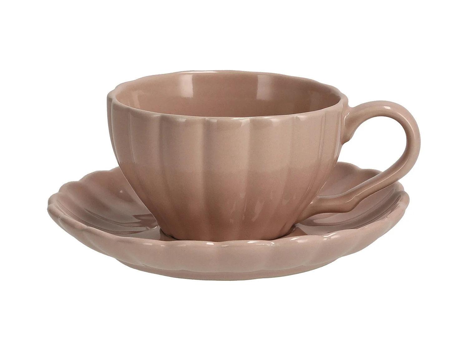 Tasse Avec Soucoupe Fiorenal Rose Moyen 6.5 x 13.5