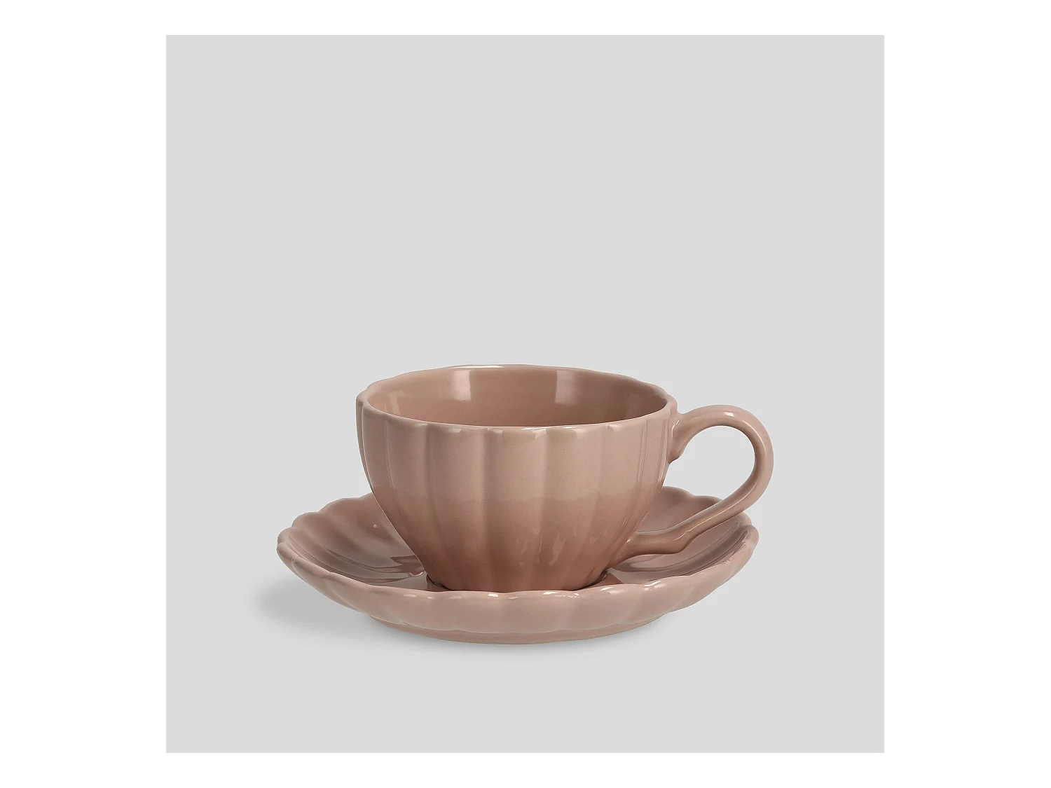 Tasse Avec Soucoupe Fiorenal Rose Moyen 6.5 x 13.5