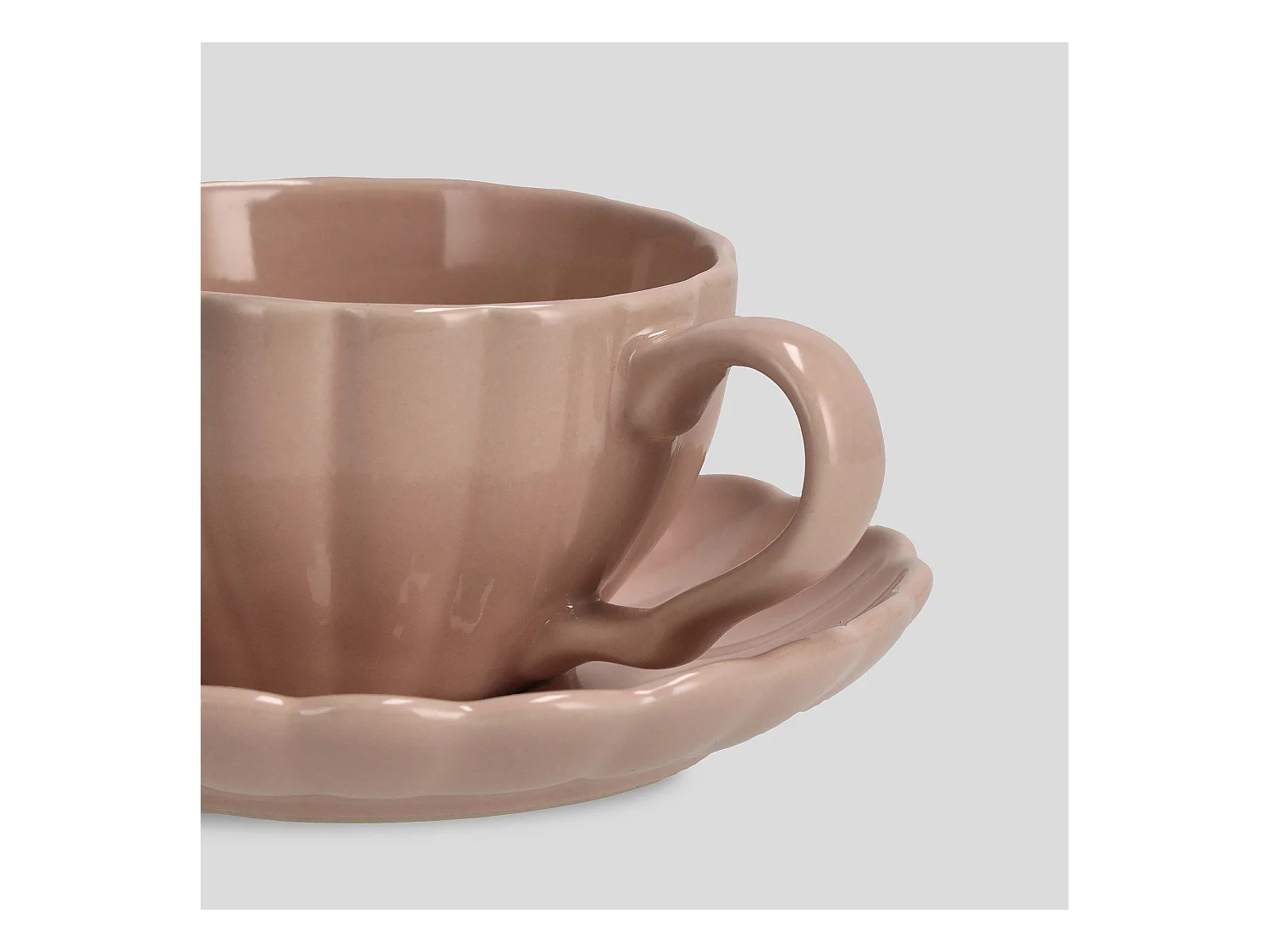 Tasse Avec Soucoupe Fiorenal Rose Moyen 6.5 x 13.5