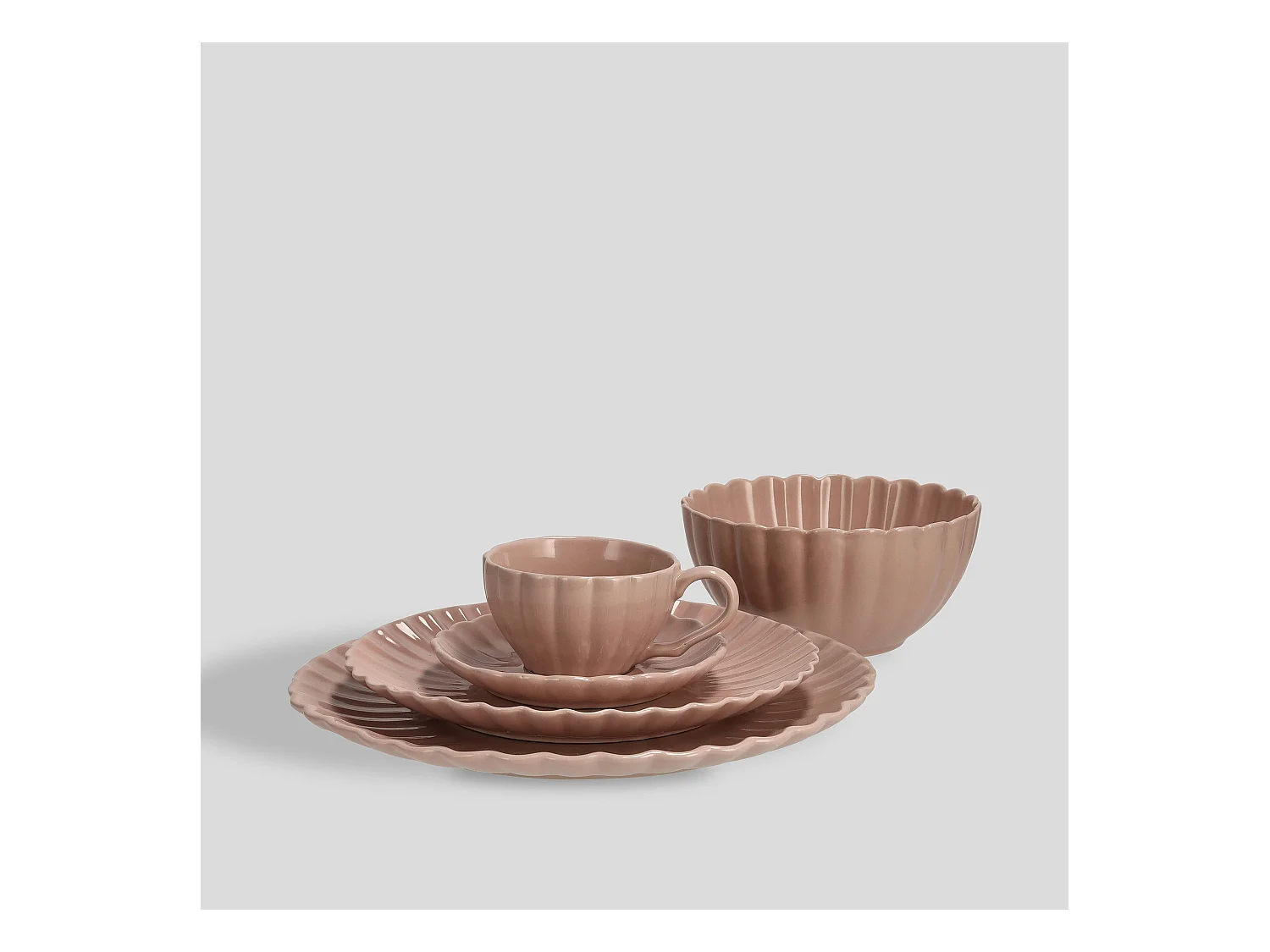 Tasse Avec Soucoupe Fiorenal Rose Moyen 6.5 x 13.5