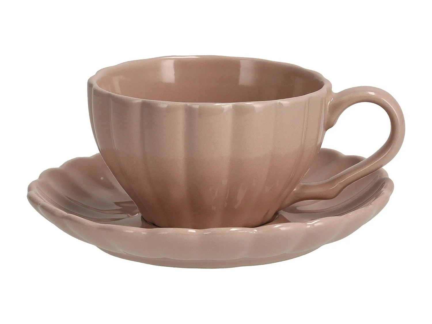 Tasse Mit Untertasse Fiorenal mittelrosa 6.5 x 13.5