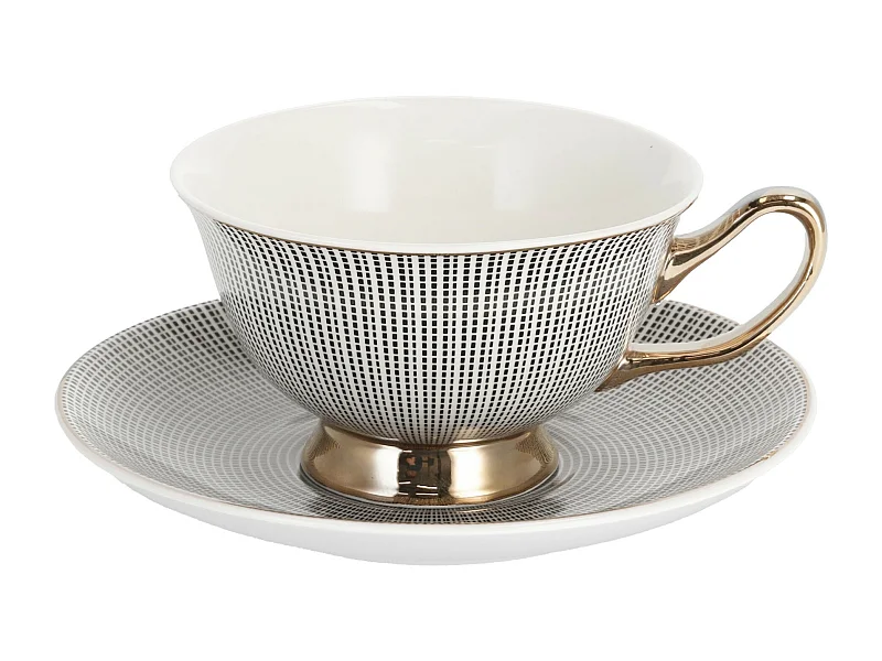 Tasse Mit Untertasse Dottie Mittelschwarz 15 x 15 x 15