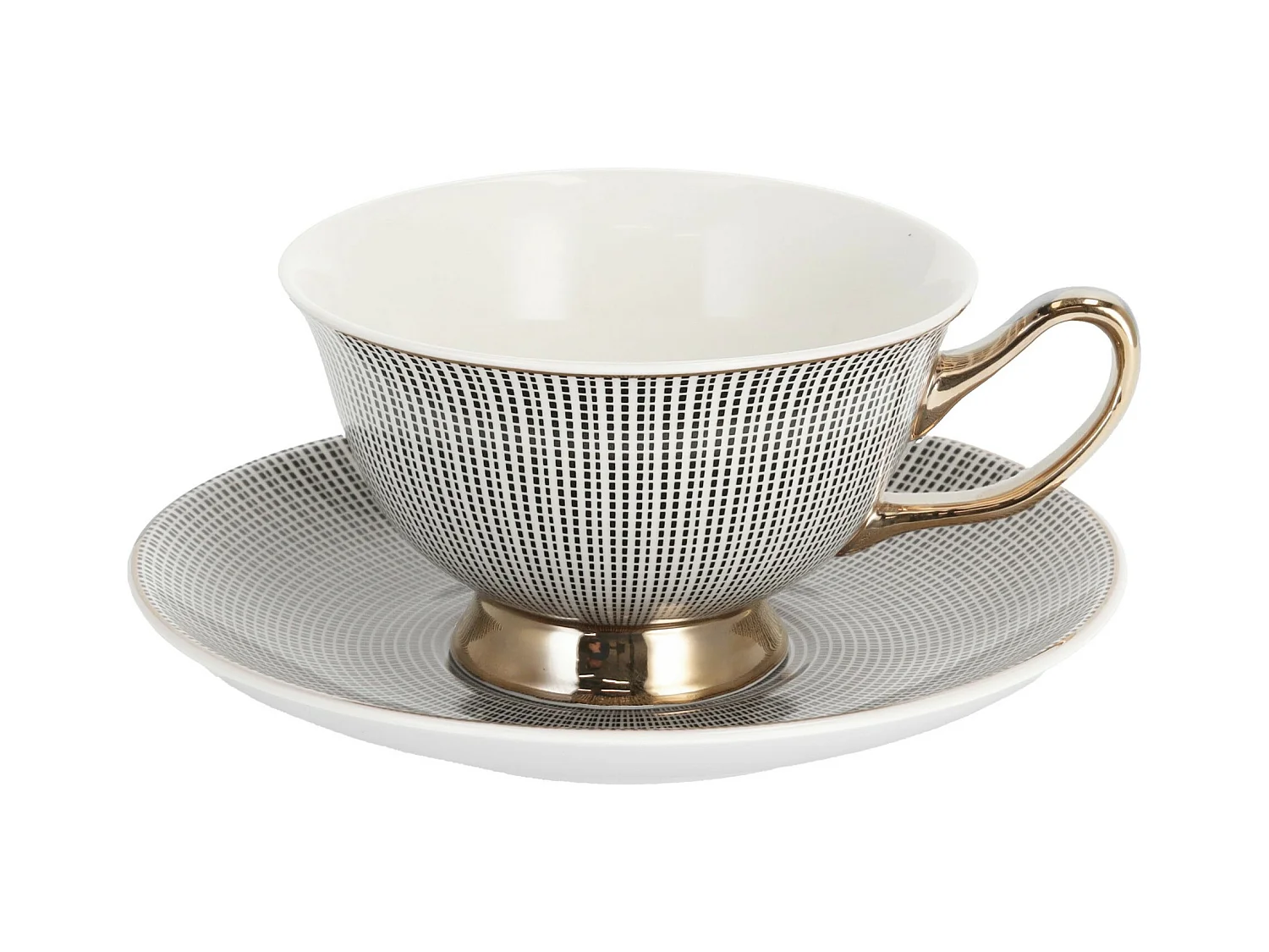 Tasse Avec Soucoupe Dottie Noir Moyen 15x15x15