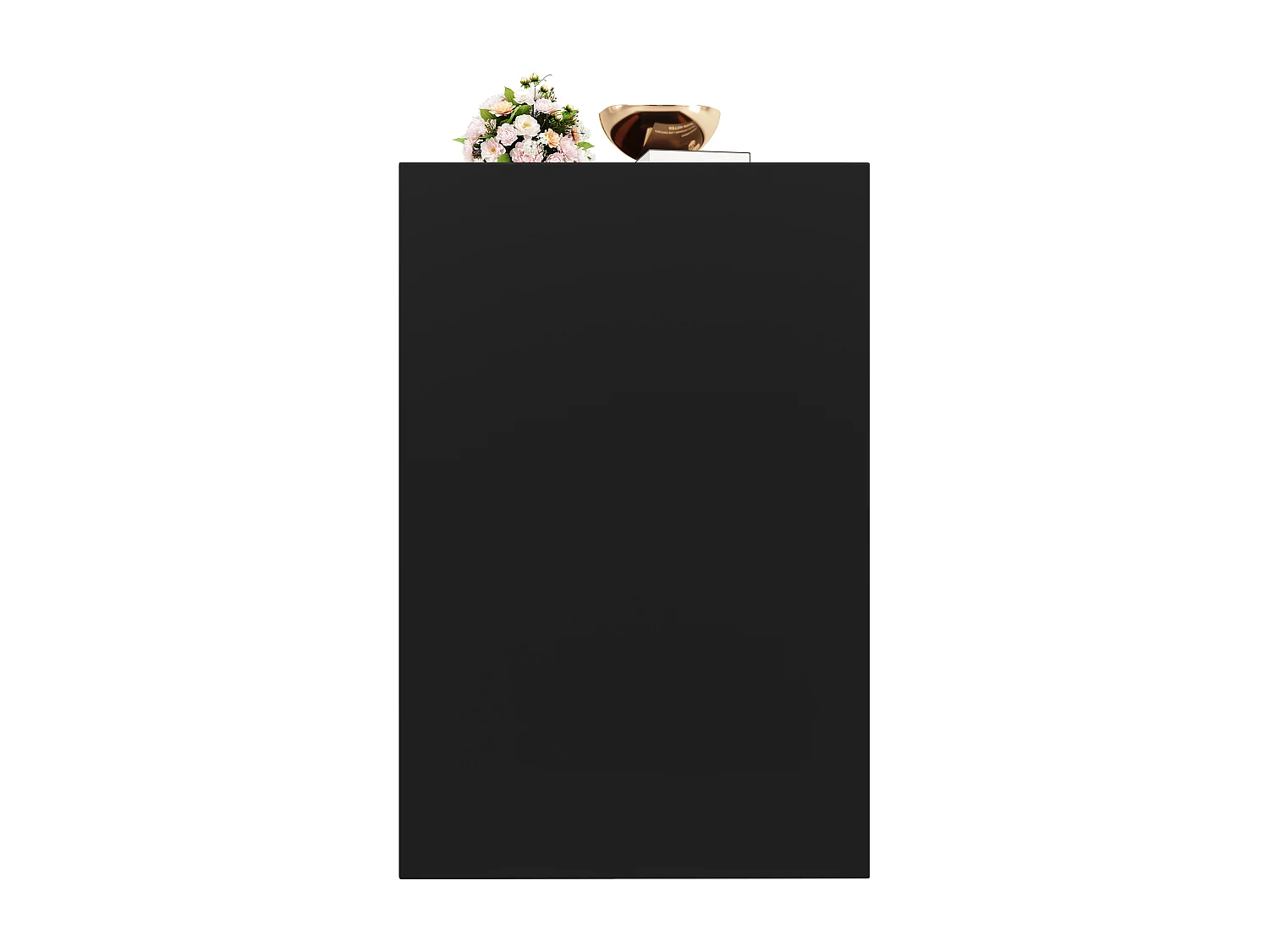 Credenza da cucina con anta - 120 x 40 x 75 cm - con 6 cassetti + LED - MDF - nero
