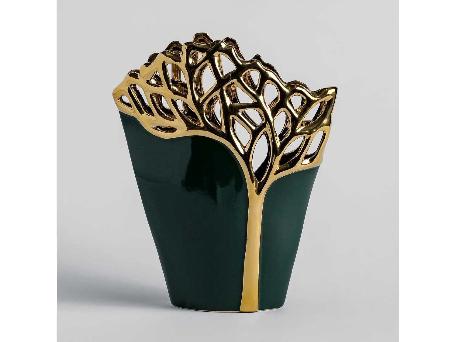 Oaktree Grüne Drachenvase: Elegante Steingut-Optik