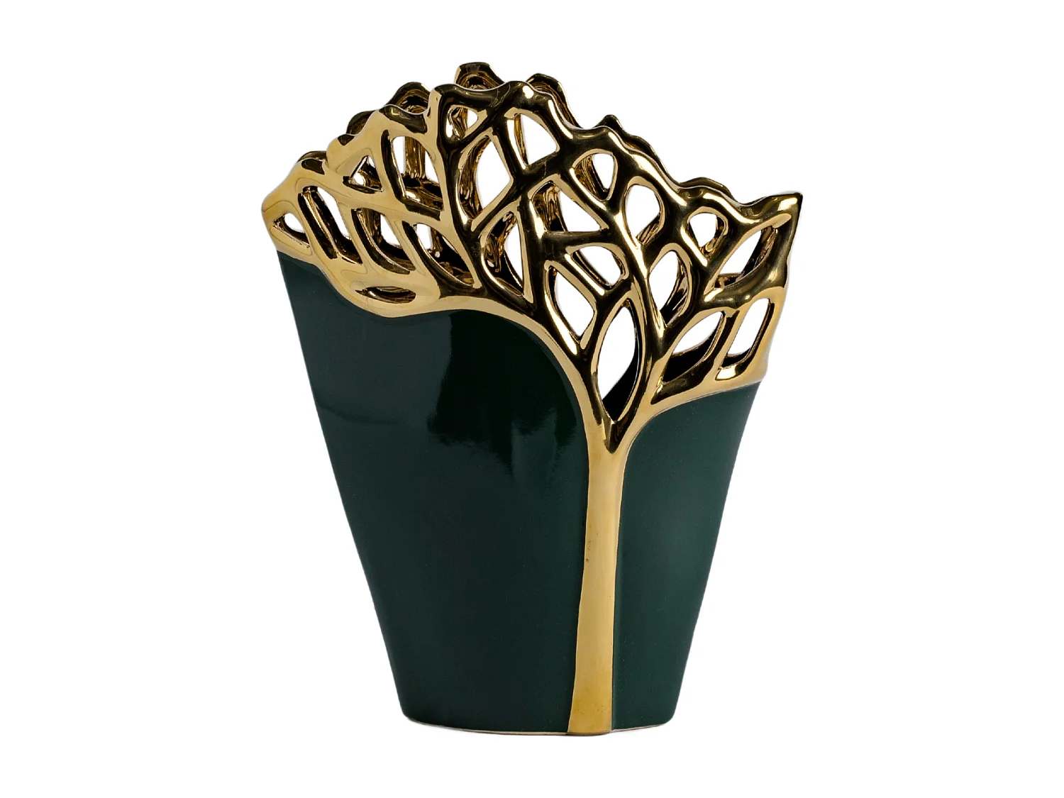 Oaktree Grüne Drachenvase: Elegante Steingut-Optik